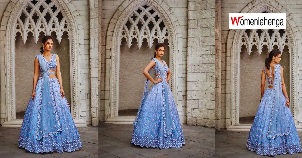 The Perfect Embellishments for a Blue Ombre Lehenga